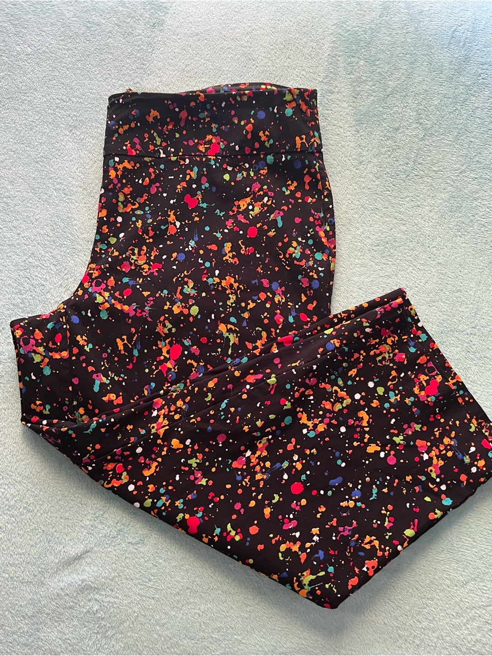 Attyre Black Leggings with Neon Multicolor Splatter
